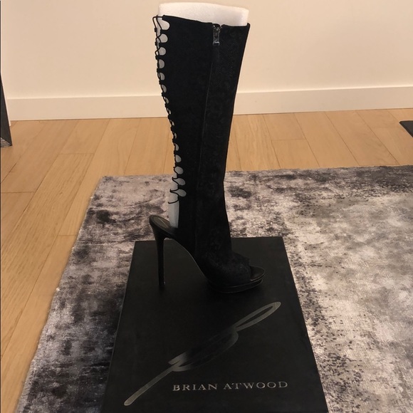 B BRIAN ATWOOD BF Charlette Peep-Toe Boots - Picture 3 of 8